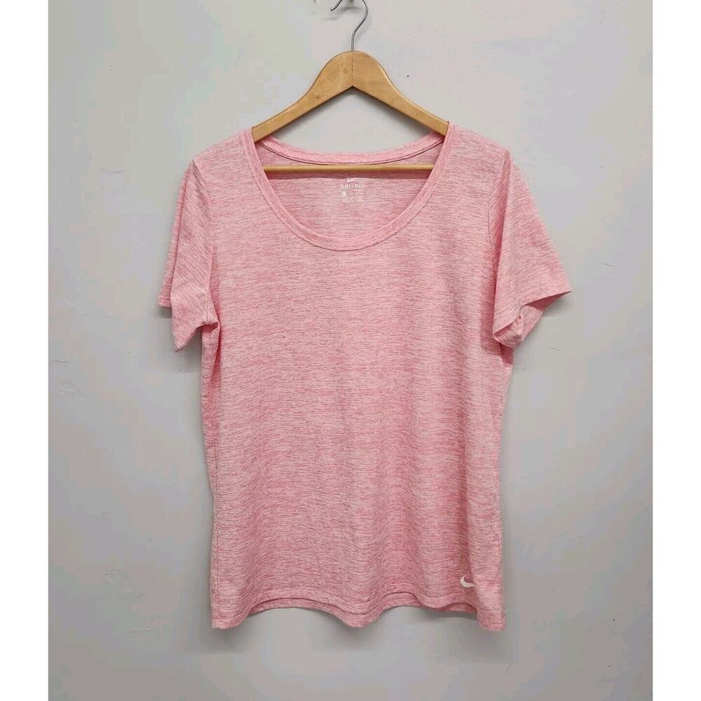 Nike Dri-fit Small Swoosh Logo Pink Short Sleeve XL